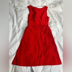 Vintage red dress with low back and bow. Size-XS
